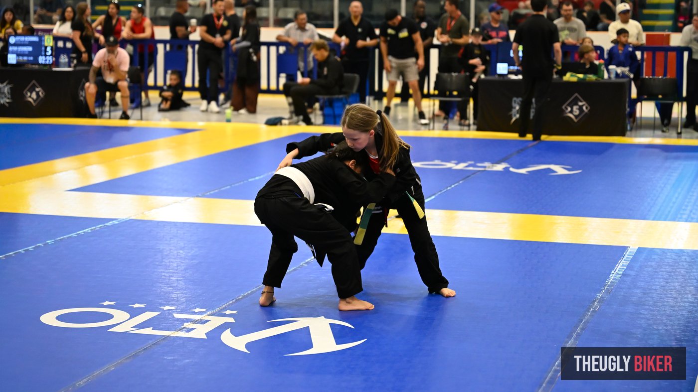 BJJ competition match on mats